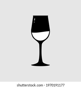 Vector image of a glass vector on a yellow background