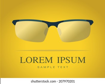 Vector image of Glasses on orange background.