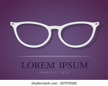 Vector image of Glasses on purple background.