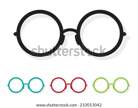 Vector image of Glasses white on white background.