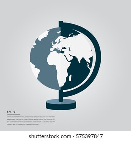 Vector image of globe on white background