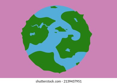 vector image of globe with pink background.
