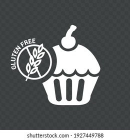 Vector image. Gluten free cupcake icon.