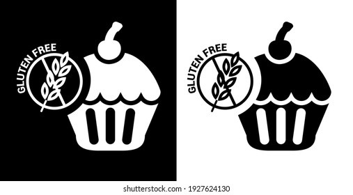 Imagen vectorial. Icono de la tarta libre de gluten.