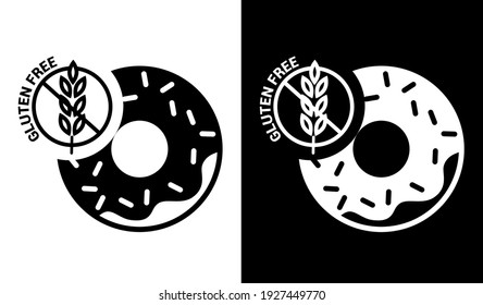 Vector image. Gluten free donut icon.