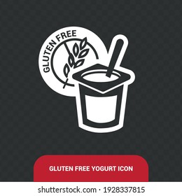 Vector image. Gluten-free yogurt icon.