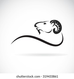 Vector image of an goat head design on white background