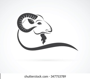 Vector image of an goat head design on white background