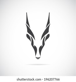 Vector image of an goat head (Goral) on white background