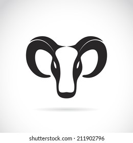 Vector image of an goat head on white background