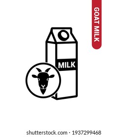 Vector image. Goat milk icon.