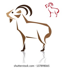 Vector image of an goat on white background