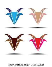 Vector image of an goat on white background