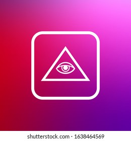 vector image of a God eye sign on a gradient  background.