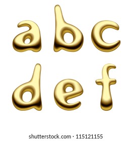 Vector image of gold alphabet small letter