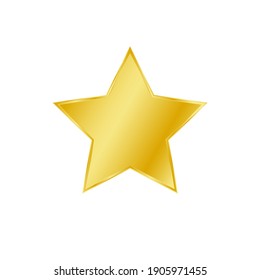 Vector Image Of Gold Star Like Metal With Embossing Isolated On White Background