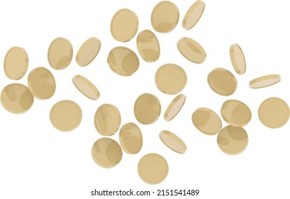vector image of golden coins with transparent background in PNG