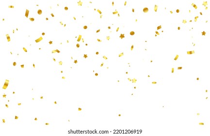 Vector image of golden confetti for a joyous party background