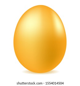 Vector image of a golden easter egg. Work with reflections, shadows and image volume. Element for your design.