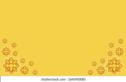 Imagen del vector Flor dorada Fondo dorado de arte tailandés