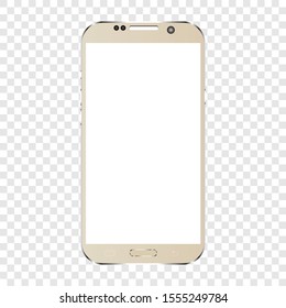 vector image of golden realistic touch phone on background
