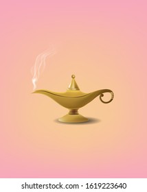 Vector image of golden tea cup for design work