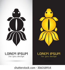 Vector image of a goldfish design on white background and black background, Logo, Symbol