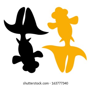 Vector image of an goldfish on white background 