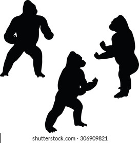 Vector Image - gorilla silhouette, isolated on white background
- gorilla silhouette, isolated on white background