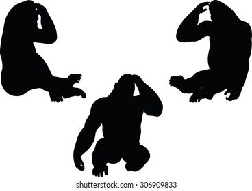 Vector Image Vector Image - gorilla silhouette, isolated on white background
- gorilla silhouette, isolated on white background