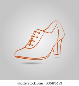 Vector image of a graceful female boots on the heels