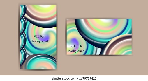 Vector image of gradient circles in a chaotic order. Set of geometric templates for invitations, cards, presentations, greetings, business. Vector abstract circles. Modern cover template, eps