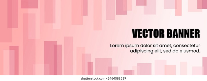 Vector image of a gradient color background with randomly arranged pink geometric patterns