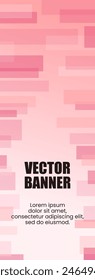 Vector image of a gradient color background with randomly arranged pink geometric patterns