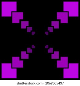 vector image of gradient transition in squares purple, purple neon