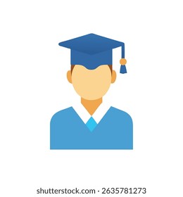 Vector image of a graduate avatar isolated on White
