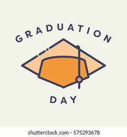 Vector image of graduation cap with text graduation day against white background