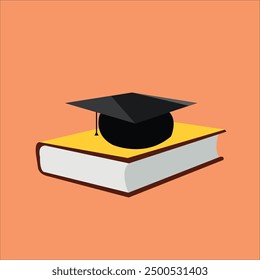 Vektorbild eines Graduiertenhutes mit Buch