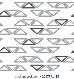 Vektorbild. Eine grafische Ressource für den Druck von Bildschirmhintergründen, Vorhängen, Notebooks und Notebooks. Textile Typografie. Das Hauptelement ist das halbtransparente, schwarz-graue Dreieck.