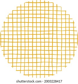 Símbolo gráfico de imagen vectorial círculo amarillo en una malla en una jaula