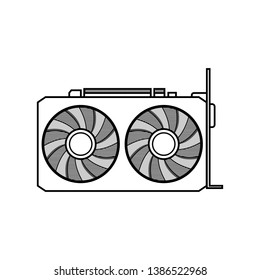 Vector image of a graphics card or a VGA isolated on white background