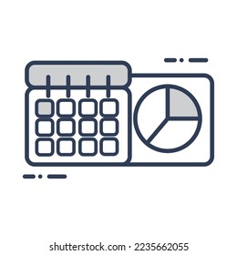 vector image graphics icon with calendar on white background