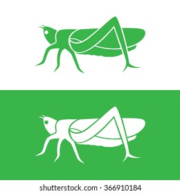 Vector image of an grasshopper design on white background and green background, Grasshopper Icon Logo, Grasshopper Icon Set, Grasshopper Design, Vector grasshopper for your design