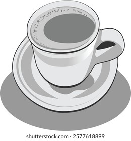 vector image of a gray cup of coffee