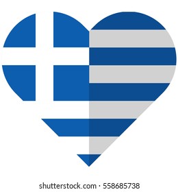 Vector image of the Greece flat heart flag