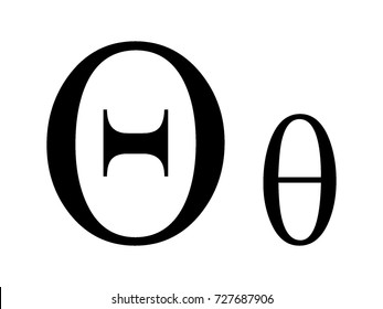 Vector image of Greek letter Theta