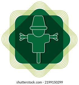 vector image. green agriculture icon with green background in white lines.