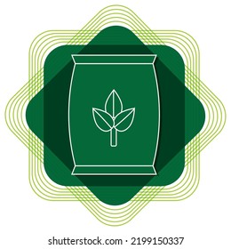 vector image. green agriculture icon with green background in white lines.