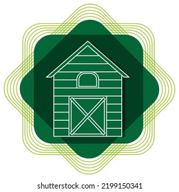 imagen vectorial. ícono de agricultura verde con fondo verde en líneas blancas.