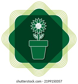 vector image. green agriculture icon with green background in white lines.